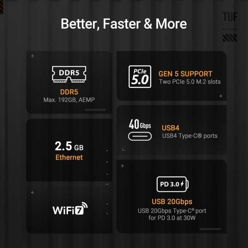 Carte Mère Asus TUF GAMING X870-PLUS WIFI AMD AM5 AMD