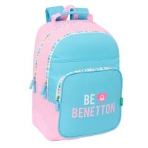 School Bag Benetton Unique Pink Turquoise 32 x 42 x 15 cm