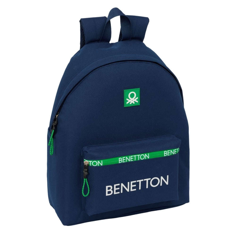 Cartable Benetton Green Blue marine 33 x 42 x 15 cm