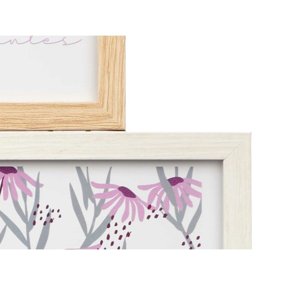 Photo frame 411408K Natural Metal MDF Wood (8 Units)