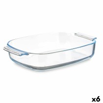 Kochschüssel Vivalto T3-38 Durchsichtig Borosilikatglas 3,8 L 38 x 6,5 x 25,4 cm Mit Griffen (6 Stück)