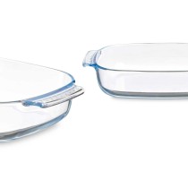 Plat à Gratin Vivalto T3-38 Transparent Verre Borosilicaté 3,8 L 38 x 6,5 x 25,4 cm Avec des poignées (6 Unités)