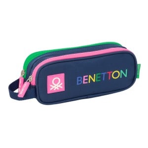 Trousse Fourre-Tout Double Benetton Damero Blue marine 21 x 8 x 6 cm