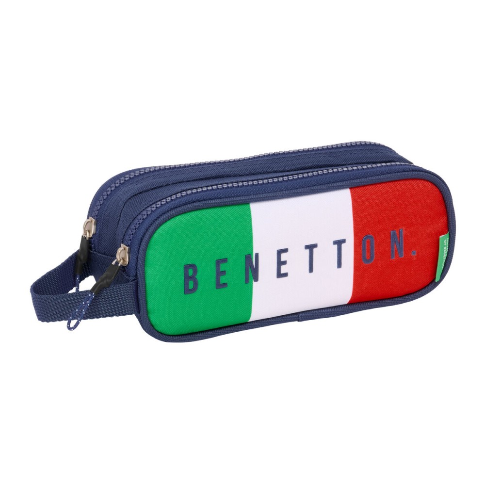 Zweifaches Mehrzweck-Etui Benetton Flag Marineblau 21 x 8 x 6 cm