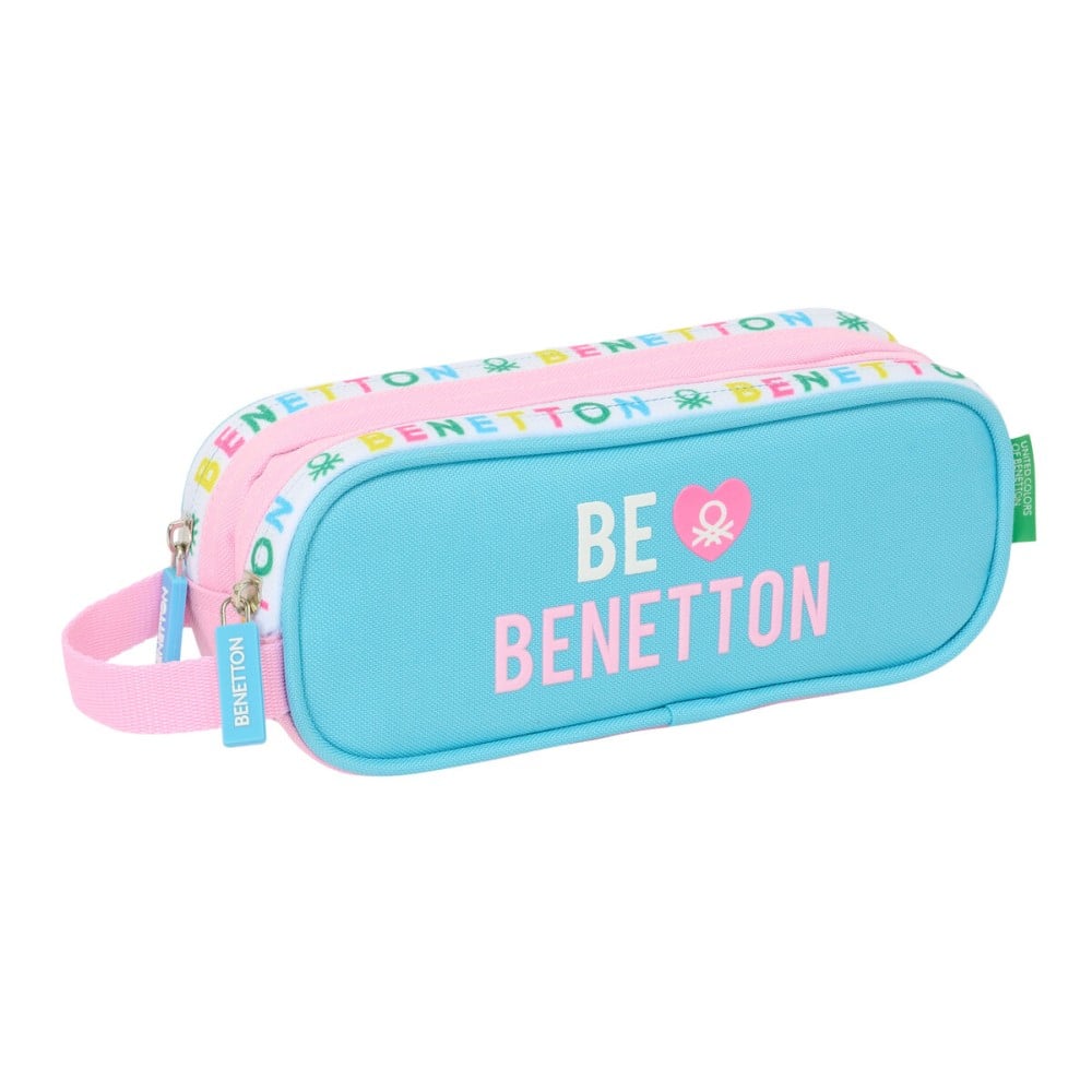 Double Carry-all Benetton Unique Pink Turquoise 21 x 8 x 6 cm