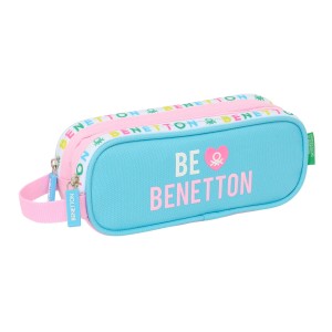 Double Carry-all Benetton Unique Pink Turquoise 21 x 8 x 6 cm