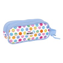 Trousse Fourre-Tout Double Smiley Joyful Multicouleur Bleu clair 21 x 8 x 6 cm