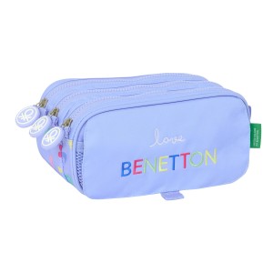 Trousse Fourre-Tout Triple Benetton Lila Lila 21,5 x 10 x 8 cm