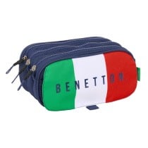 Dreifaches Mehrzweck-Etui Benetton Flag Marineblau 21,5 x 10 x 8 cm