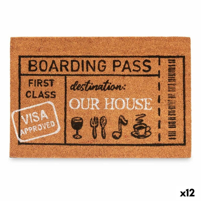 Fußmatte Boarding Pass natürlich 60 x 1 x 40 cm (12 Stück)