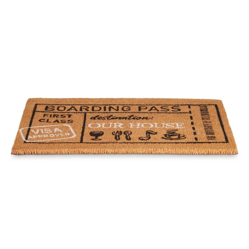 Doormat Boarding Pass Natural 60 x 1 x 40 cm (12 Units)