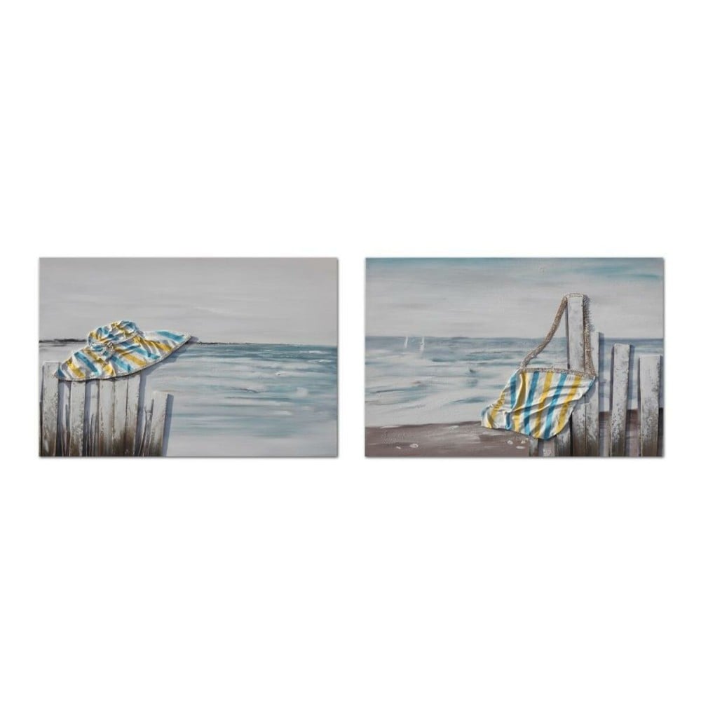 Bild DKD Home Decor Strand Mediterraner (90 x 2,5 x 60 cm) (2 Stück)