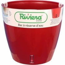 Selbstbewässernder Blumentopf Riviera Mit Wasserreservoir Rot Polypropylen rund Ø 36 x 33 cm