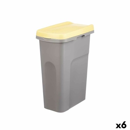 Corbeille à papier Stefanplast Jaune Gris Plastique 25 L (6 Unités)