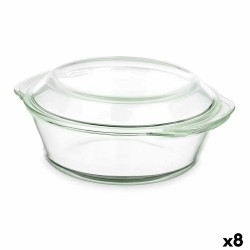 Casserole with lid Vivalto CA1-20 Transparent Borosilicate Glass 2 L (8 Units)