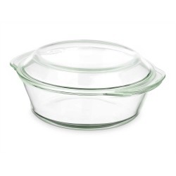 Casserole with lid Vivalto CA1-20 Transparent Borosilicate Glass 2 L (8 Units)