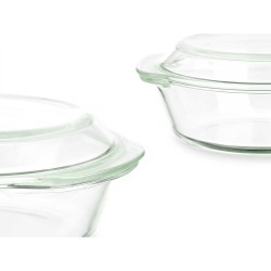 Casserole with lid Vivalto CA1-20 Transparent Borosilicate Glass 2 L (8 Units)