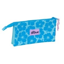 Dreifaches Mehrzweck-Etui Lilo & Stitch Hawaii Blau 22 x 12 x 3 cm