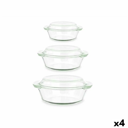 Casseroles Vivalto CA1-15-S3 Transparent Verre Borosilicaté 700 ml 1 L 1,5 L Lot (4 Unités)