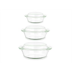 Saucepans Vivalto CA1-15-S3 Transparent Borosilicate Glass 700 ml 1 L 1,5 L Set (4 Units)