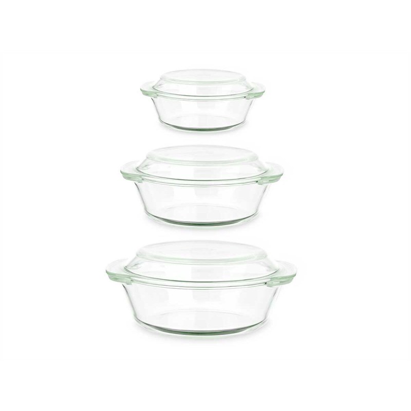 Casseroles Vivalto CA1-15-S3 Transparent Verre Borosilicaté 700 ml 1 L 1,5 L Lot (4 Unités)