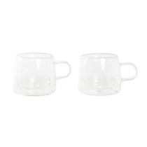 Piece Coffee Cup Set DKD Home Decor Crystal Transparent Borosilicate Glass (80 ml)