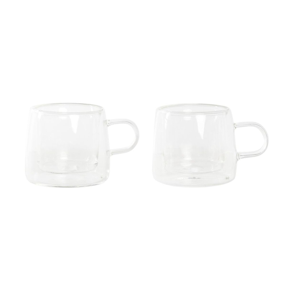 Piece Coffee Cup Set DKD Home Decor Crystal Transparent Borosilicate Glass (80 ml)