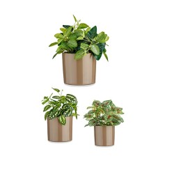 Set de pots Ibergarden CILINDRO-7006 Taupe Argile Cylindre Ø 14 cm Ø 22 cm Ø 17 cm 3 Pièces