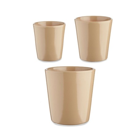 Set de pots Ø 14 cm Ø 22 cm Ø 17 cm Cónica 3 Pièces Beige