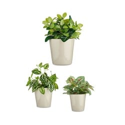 Set de pots Ø 14 cm Ø 22 cm Ø 17 cm Cónica 3 Pièces Gris