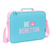 School Satchel Benetton Unique Pink Turquoise 38 x 28 x 6 cm