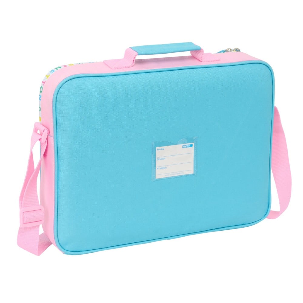 Cartable d'école Benetton Unique Rose Turquoise 38 x 28 x 6 cm