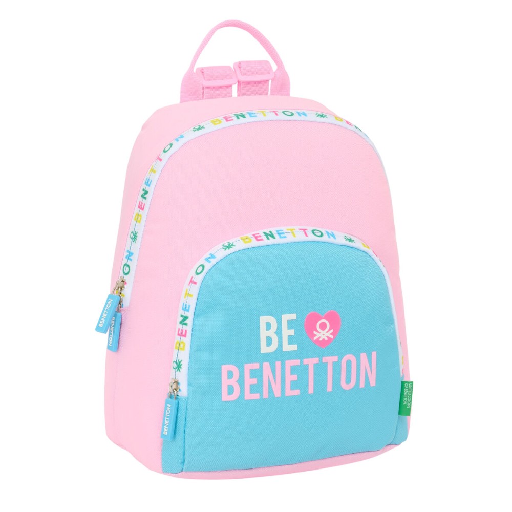 Lässiger Rucksack Benetton Unique Rosa türkis 25 x 30 x 13 cm