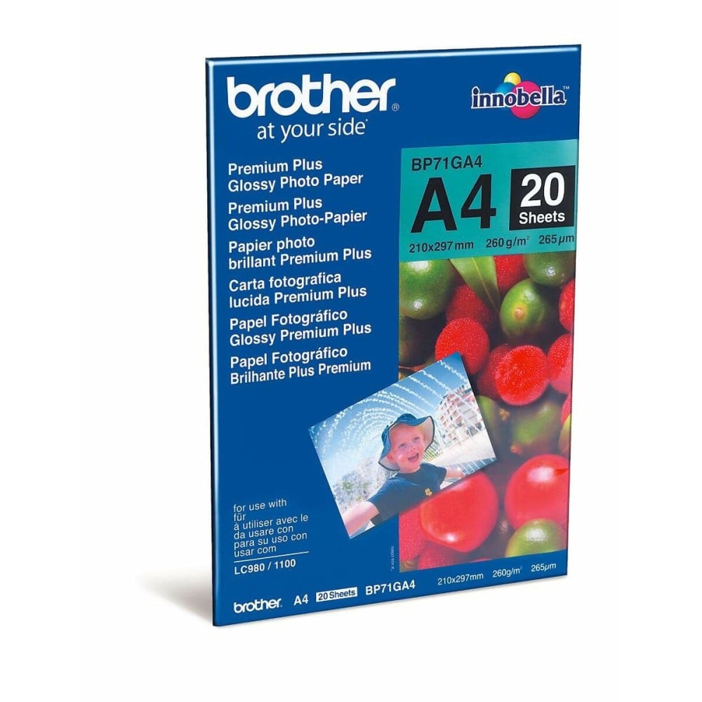 Papier Photo Glacé Brother BP71GA4 A4 20 Volets