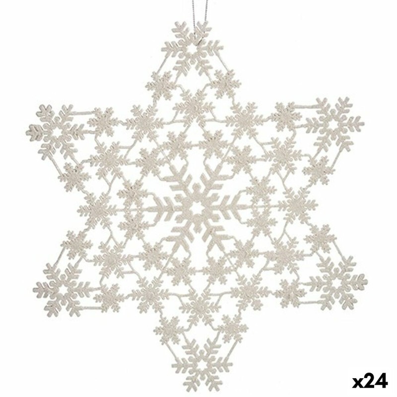 Décorations de Noël Étoile Nacre noire 31,5 x 32 x 0,1 cm (24 Unités)