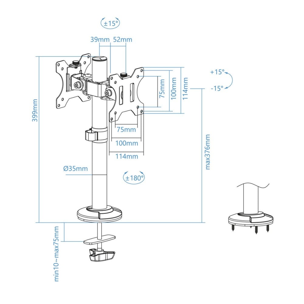 Bildschirm-Träger für den Tisch TooQ DB1132TN-B 17" 32"