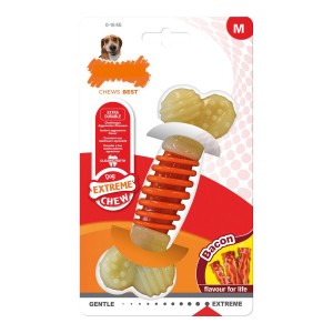 Dog chewing toy Nylabone Extreme Chew Pro Action Bacon Size M Nylon