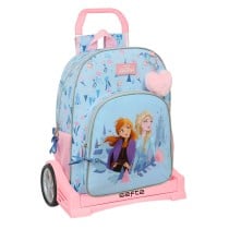 School Rucksack with Wheels Frozen Ice magic Blue 33 x 42 x 14 cm