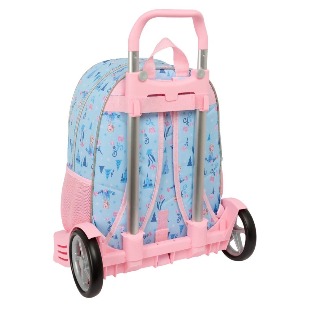 School Rucksack with Wheels Frozen Ice magic Blue 33 x 42 x 14 cm