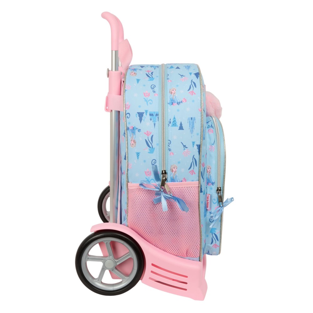 School Rucksack with Wheels Frozen Ice magic Blue 33 x 42 x 14 cm