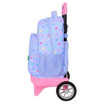 School Rucksack with Wheels Benetton Lila Lilac 33 x 45 x 22 cm