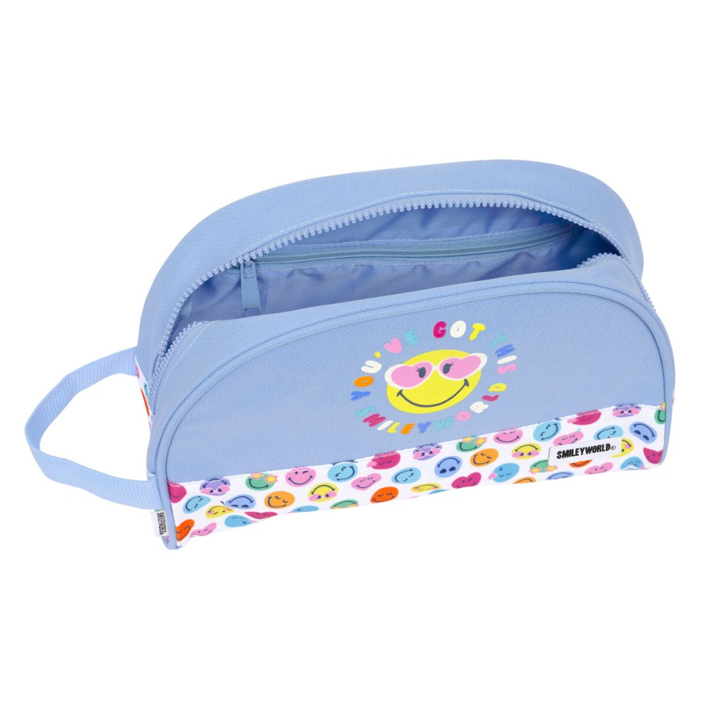 Nécessaire de Voyage Smiley Joyful Multicouleur Bleu clair Recyclable 28 x 18 x 10 cm