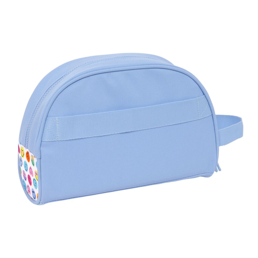 Reise-Toilettentasche Smiley Joyful Bunt Hellblau Wiederverwertbar 28 x 18 x 10 cm