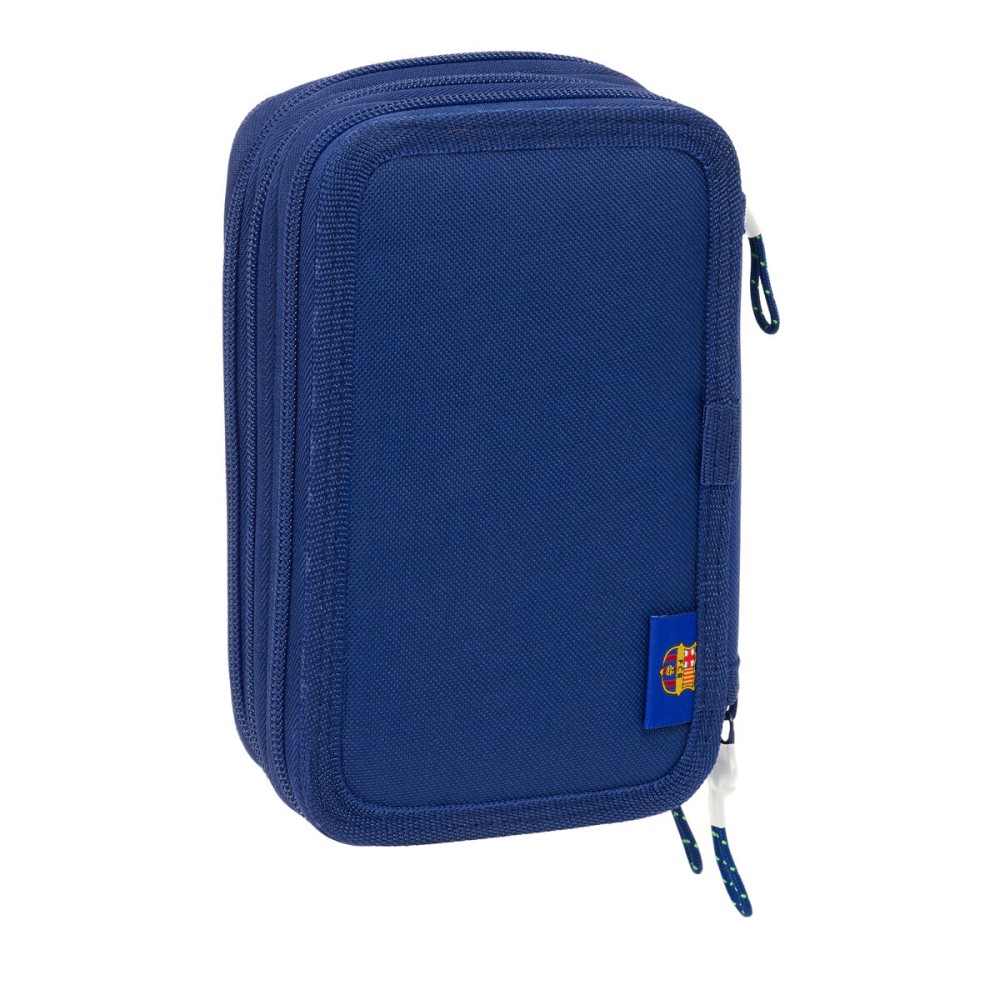 Pochette à crayons triple F.C. Barcelona Blue marine 12,5 x 19,5 x 5,5 cm 37 Pièces