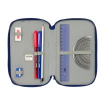 Pochette à crayons triple F.C. Barcelona Blue marine 12,5 x 19,5 x 5,5 cm 37 Pièces