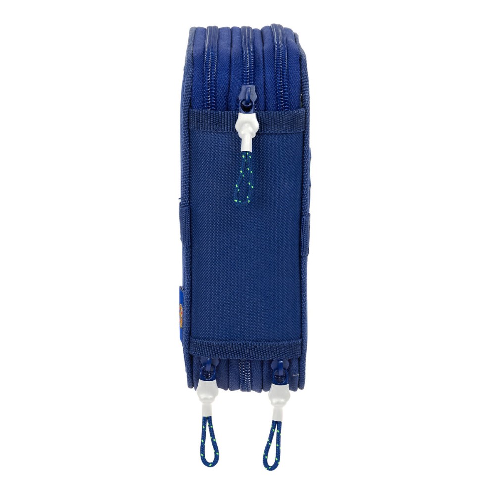 Pochette à crayons triple F.C. Barcelona Blue marine 12,5 x 19,5 x 5,5 cm 37 Pièces