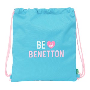 Backpack with Strings Benetton Unique Pink Turquoise 35 x 40 x 1 cm