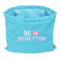 Sac à dos serré par des ficelles Benetton Unique Rose Turquoise 35 x 40 x 1 cm