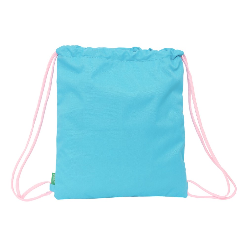 Backpack with Strings Benetton Unique Pink Turquoise 35 x 40 x 1 cm