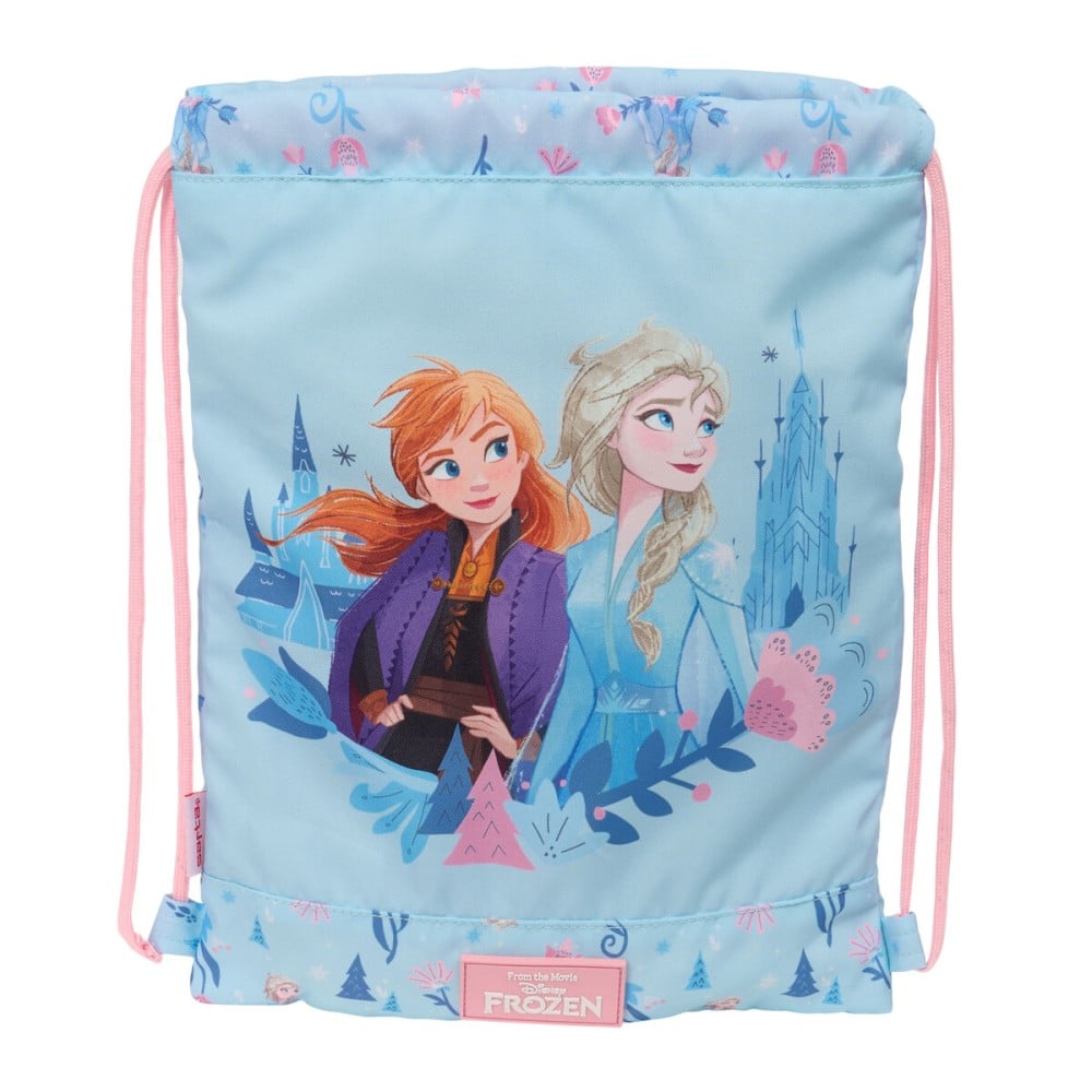 Rucksacktasche mit Bändern Frozen Ice magic Blau 26 x 34 x 1 cm